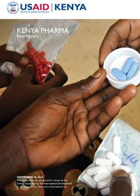 The front page of the final report showing a hand reaching out for medication.