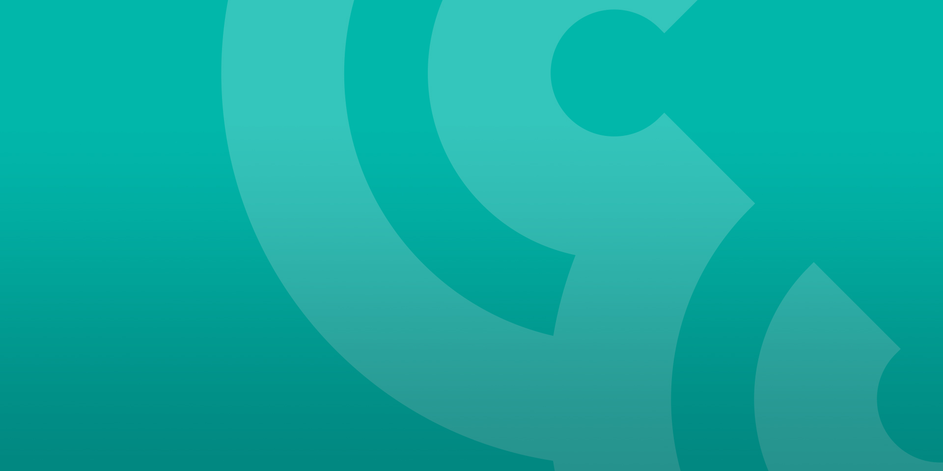 A graphic showing a dark teal background with thick light teal lines that are part of the Chemonics logo.
