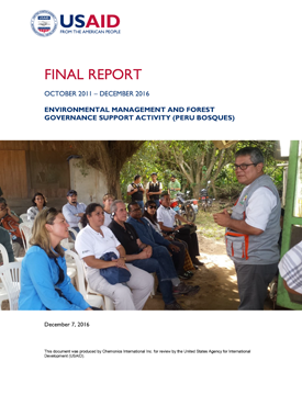 The front page of the final report showing an image of a man speaking with a group of people sitting outside on lawn chairs.