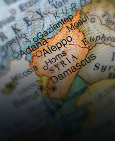 Image of Syria on a map.