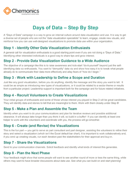 A document titled "Days of Data - Step by Step."
