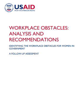 The front page of a report titled "Workplace Obstacles: Analysis and Recommendations."