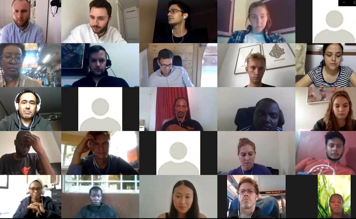 Image of several people in a virtual meeting.