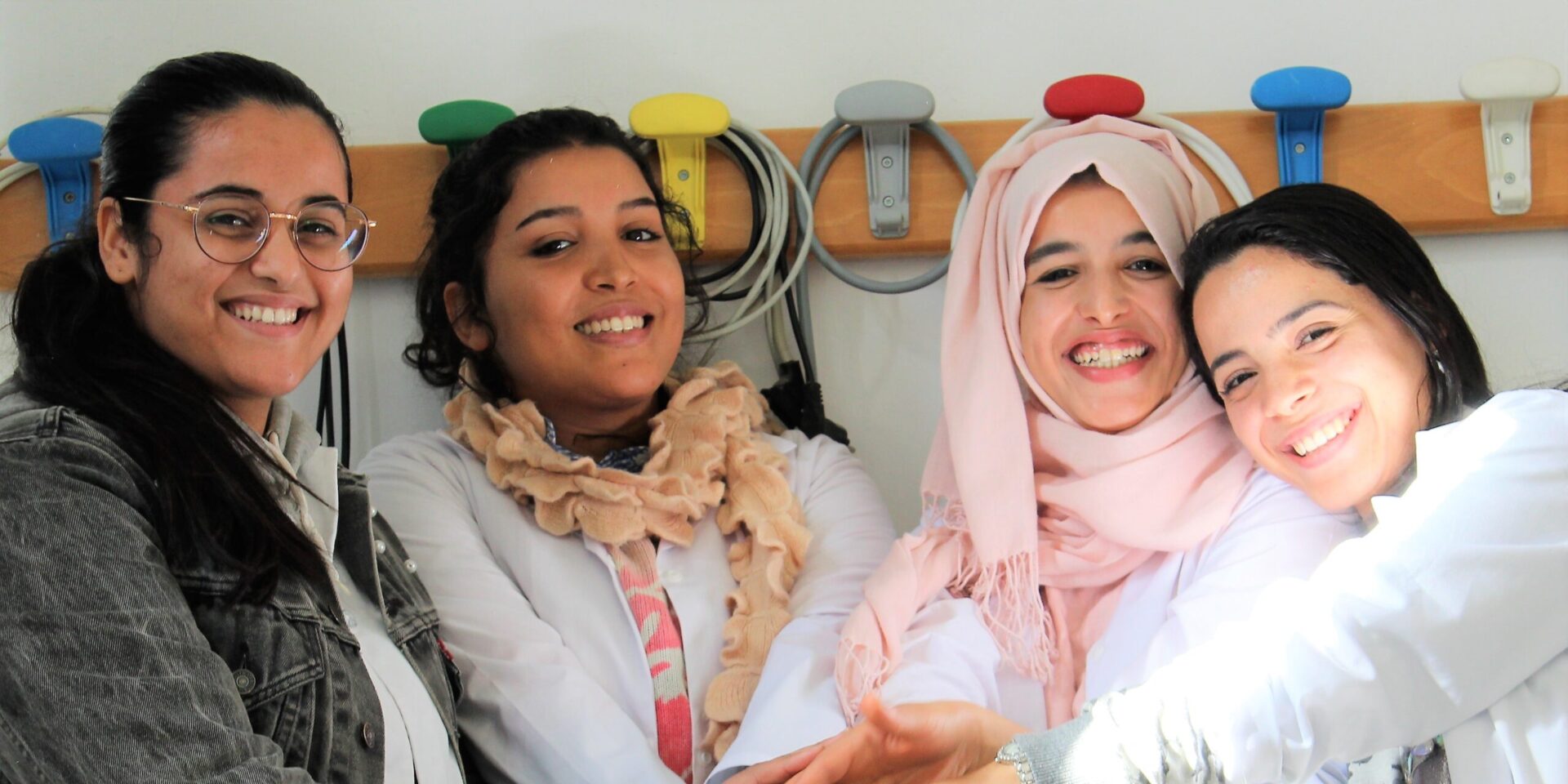 A group of four female students