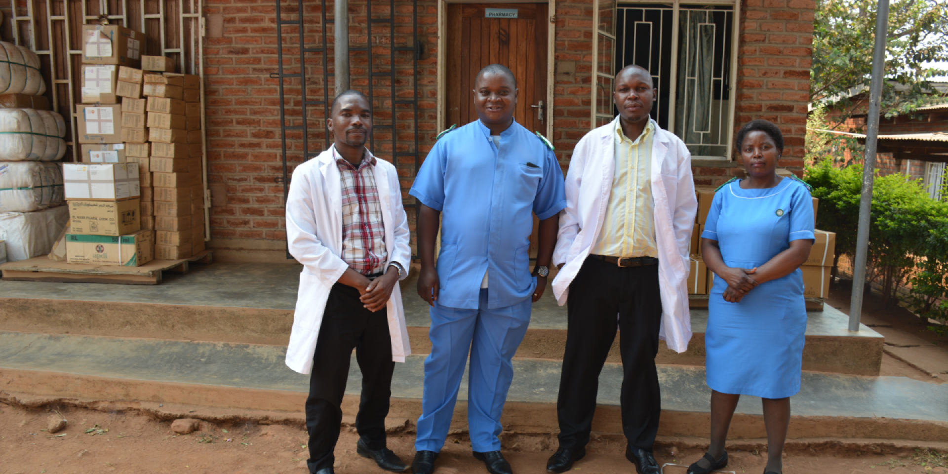 Dr. Wilson Ching’ani (third from left) and his team at Zomba District Health Office, Malawi. Credit: HRH2030