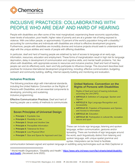 Inclusive Practices: Collaborating with People Who Are Deaf and Hard of Hearing