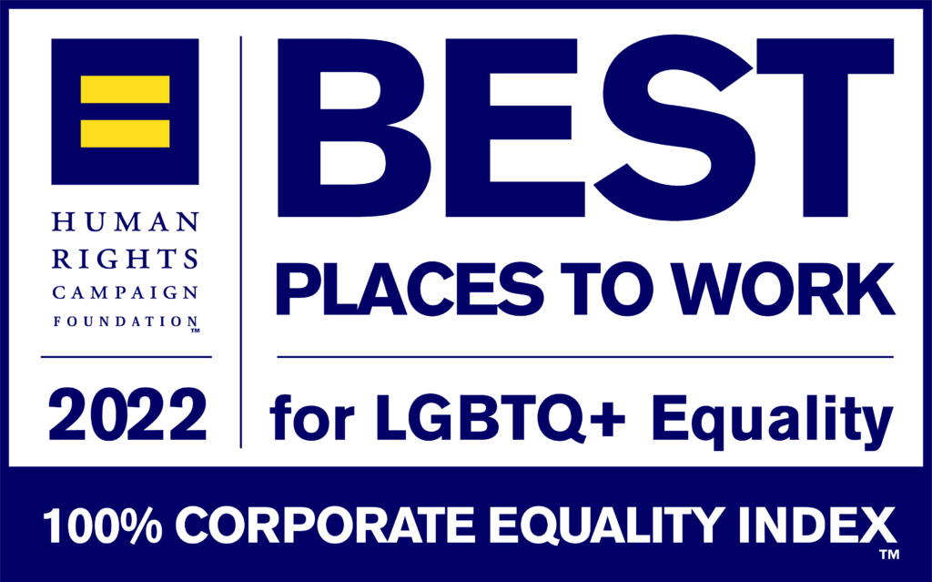 Logo indicating Chemonics is a Best Place to Work for LGBTQ+ Equality by the HRC