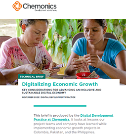 Front page of report reads "Digitizing Economic Growth