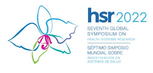 A graphic with an illustration of a flower next to the text "hsr 2022; seventh global symposium on health systems research."