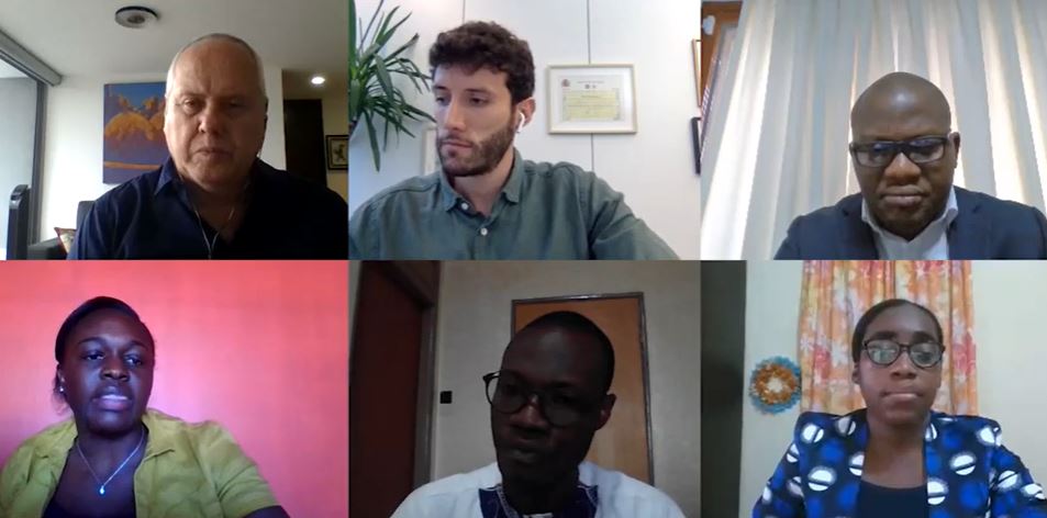 Six individuals on a virtual group meeting