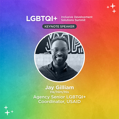 Jay Gilliam will be the keynote speaker at the LGBTQI+ Inclusive Development Solutions Summit on 27 June 2023