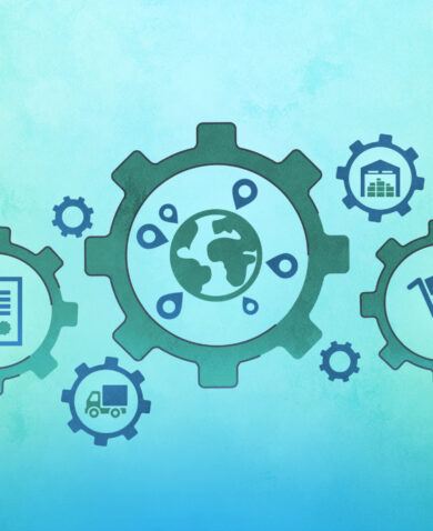 Graphic depicting components of supply chain research