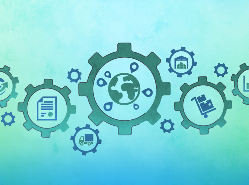 Graphic depicting components of supply chain research