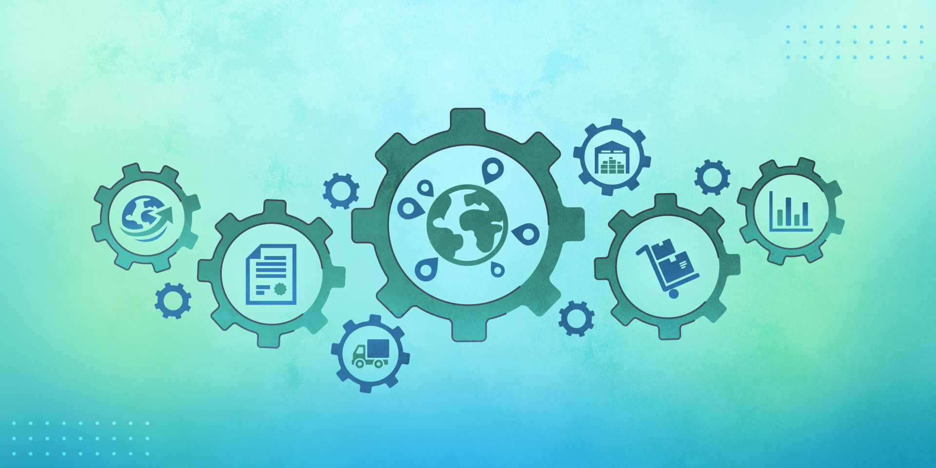 Graphic depicting components of supply chain research