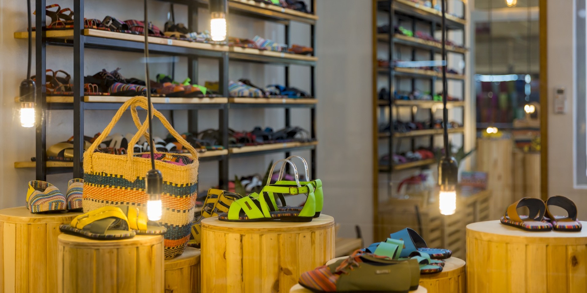 Uzuri K&Y shoes displayed in a store in Kigali, Rwanda